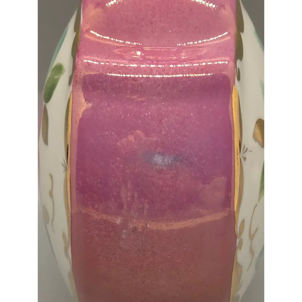RARE vintage Soviet porcelain decanter pink rose w/ gold-gilded accents
